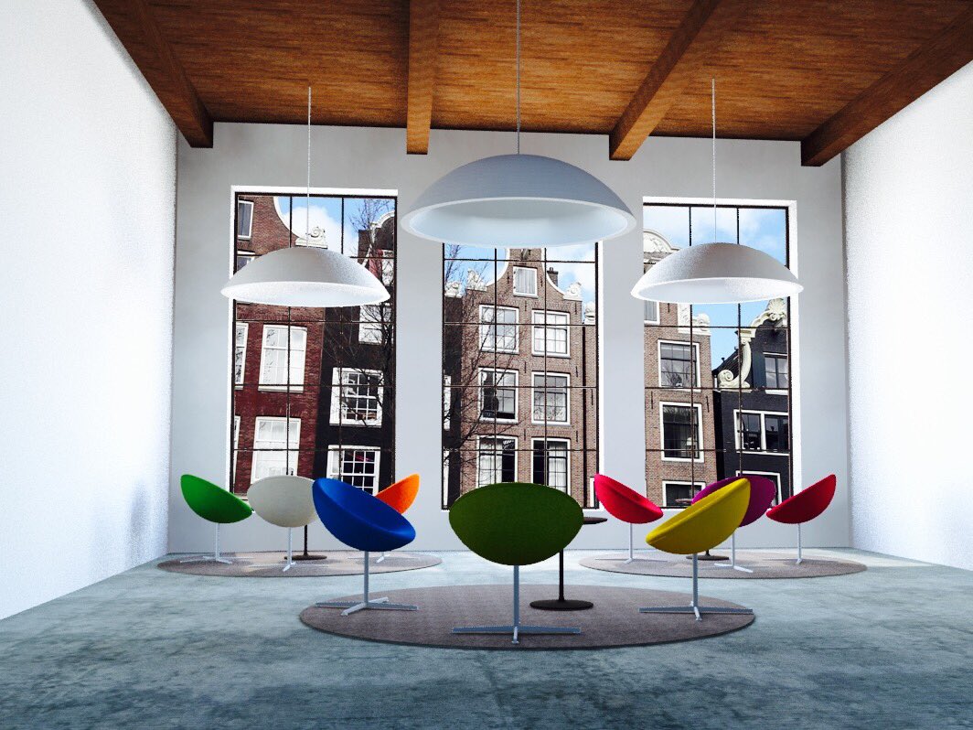 annagattidesign's tweet photo. Lovely armchairs coloured like tulips in an Amsterdam interior !#vitra #objectcarpet #mmd #designthinking #hospitalitydesign #hoteldesign https://t.co/FSSgunAkHs