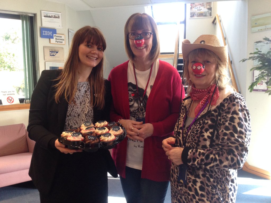 Our sales manager dropping off cakes for #RedNoseDay @PCMSGroup to keep the 100 volunteers going during the calls