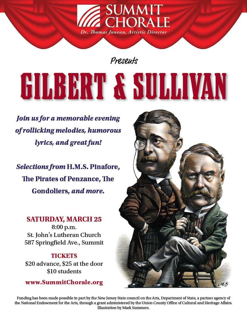 A grand evening of Gilbert &amp; Sullivan, tomorrow night in #SummitNJ. Tickets still available. Don't miss it! summitchorale.org