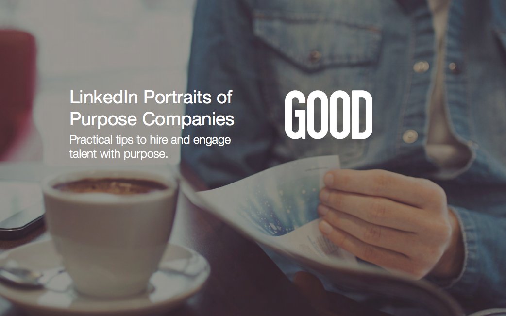 .<a href="/LinkedIn/">LinkedIn</a> highlighted @GOOD in their Power of Purpose series alongside @Patagonia <a href="/SouthwestAir/">Southwest Airlines</a> <a href="/Cisco/">Cisco</a>. good-mag.co/purpose