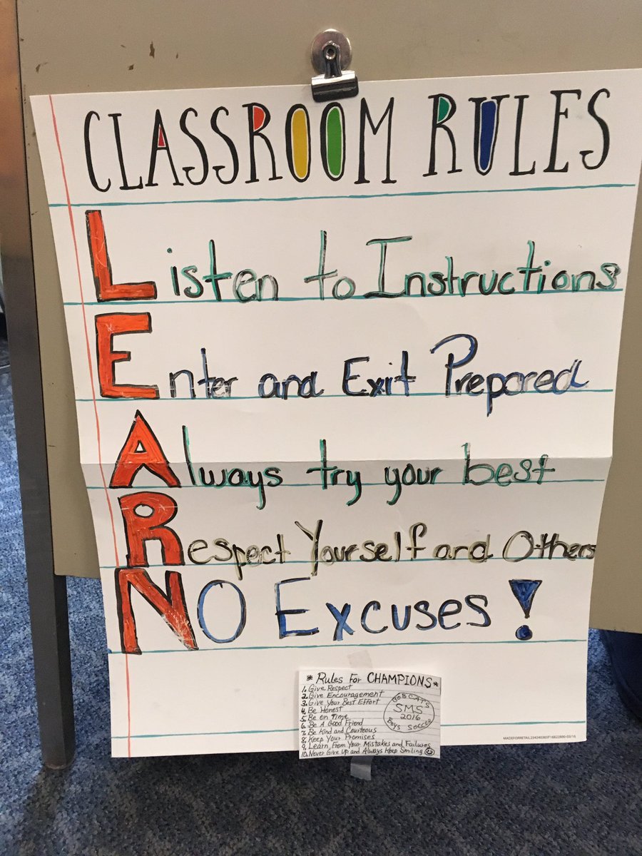 MentzerKatie's tweet photo. The resource room had a ton of great student made posters! From #discipline to #rules. All to hold ss #accountable #edu382 https://t.co/7rxwxseVQQ