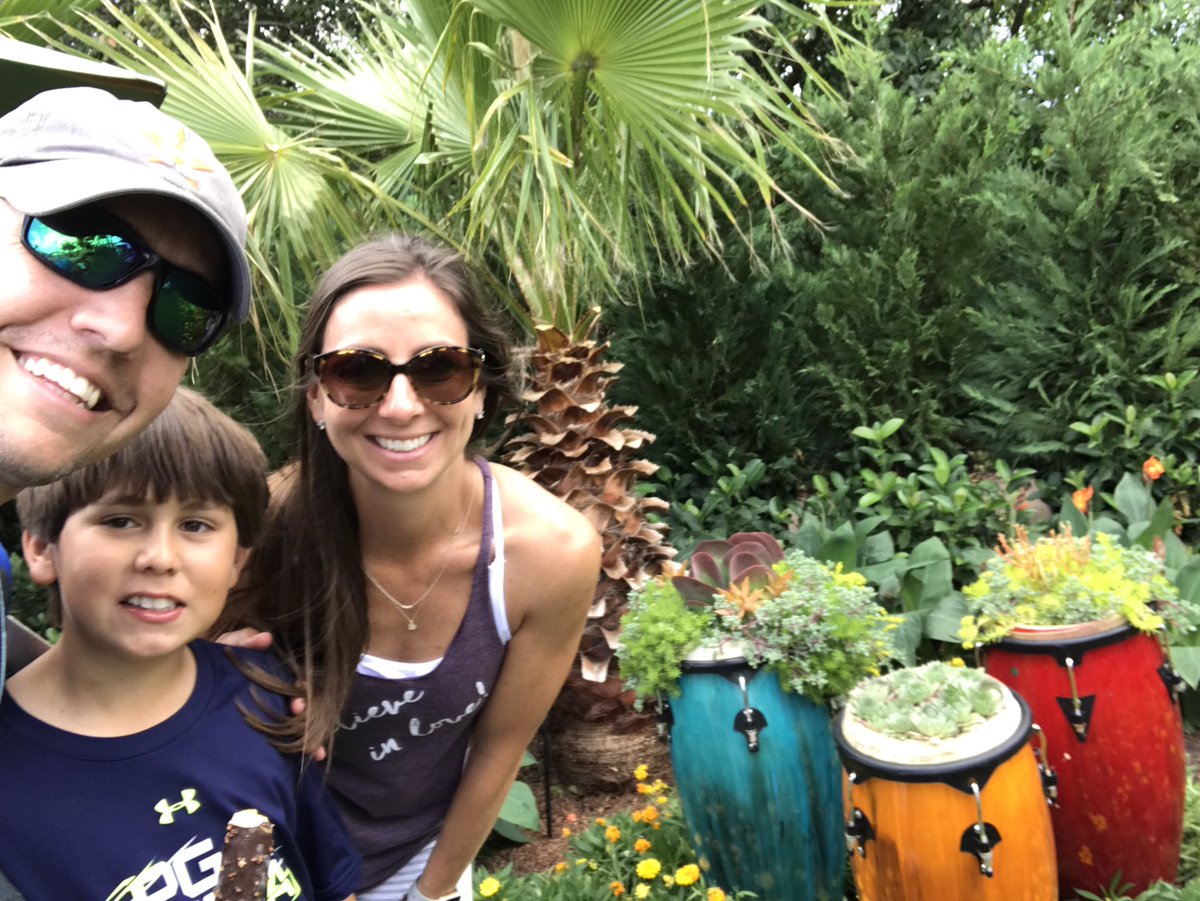 pbcpercussion's tweet photo. In #epcot at the flower and garden festival with @PSMSdance Super cool use of congas as planters! #tocapercussion https://t.co/cIogPd50Lw