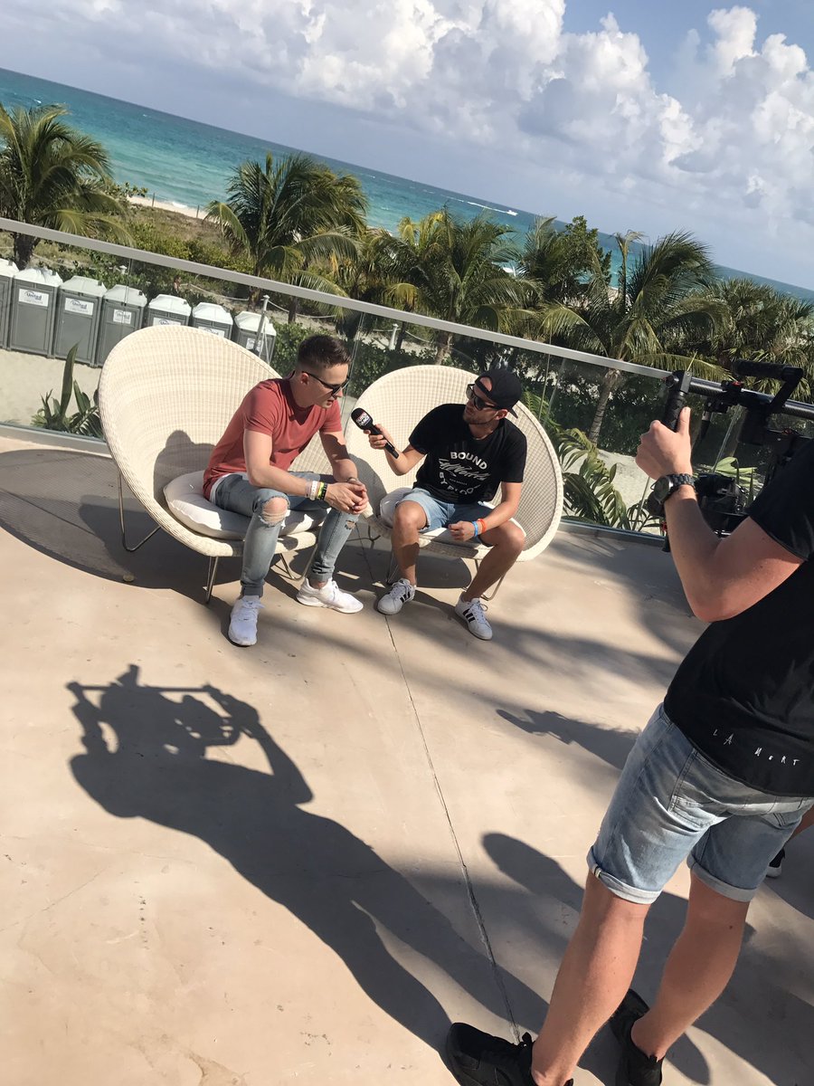 devotedmgmt's tweet photo. Interview time for @dannic during Miami Music Week #teamdannic #devotedmgmt https://t.co/VaxskYnwzE