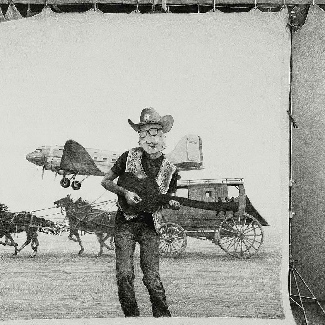 WinstonWachter's tweet photo. #ethanmurrow #pencilonpaper #airguitar #thecowboy #openinginapril #winstonwachterseattle #winstonwachter @murrowethan https://t.co/HDzzxsCwYK
