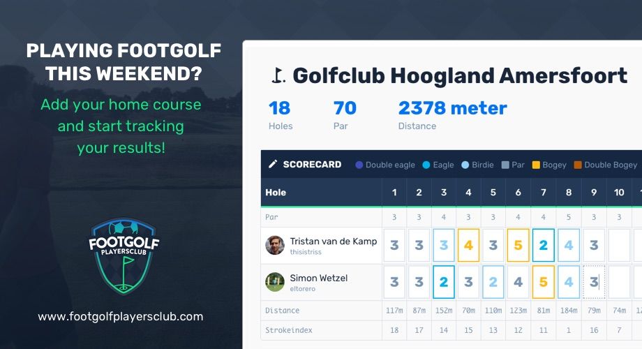 footgolfplayers's tweet photo. Playing a round of #footgolf this weekend? Register an account on the #footgolfplayersclub and use it to keep score! https://t.co/fZu7Y8QhCF