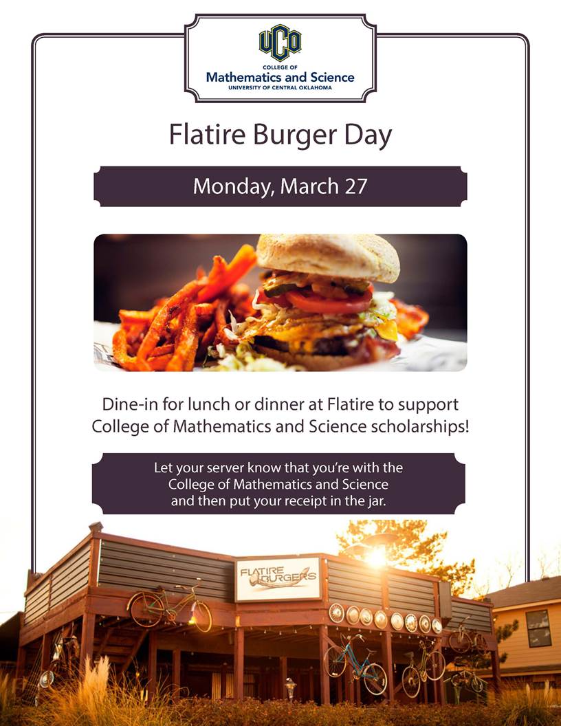 flatireburgers's tweet photo. Join us at #flatireburgers Monday 3/27 for #lunch or #dinner to support ucobronchos college of Mathematics and Science scholarships! https://t.co/u9oSNuJiOZ