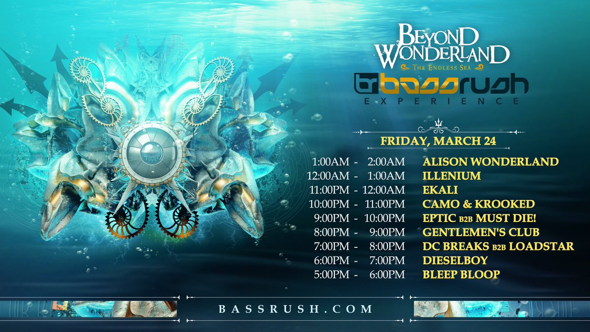 bassrush's tweet image. It’s RAVE DAY! 😈 #TeamBassrush brace yourselves for night one of two massive nights at the #OuterRealm! 🔊 🌊 @BeyondWland