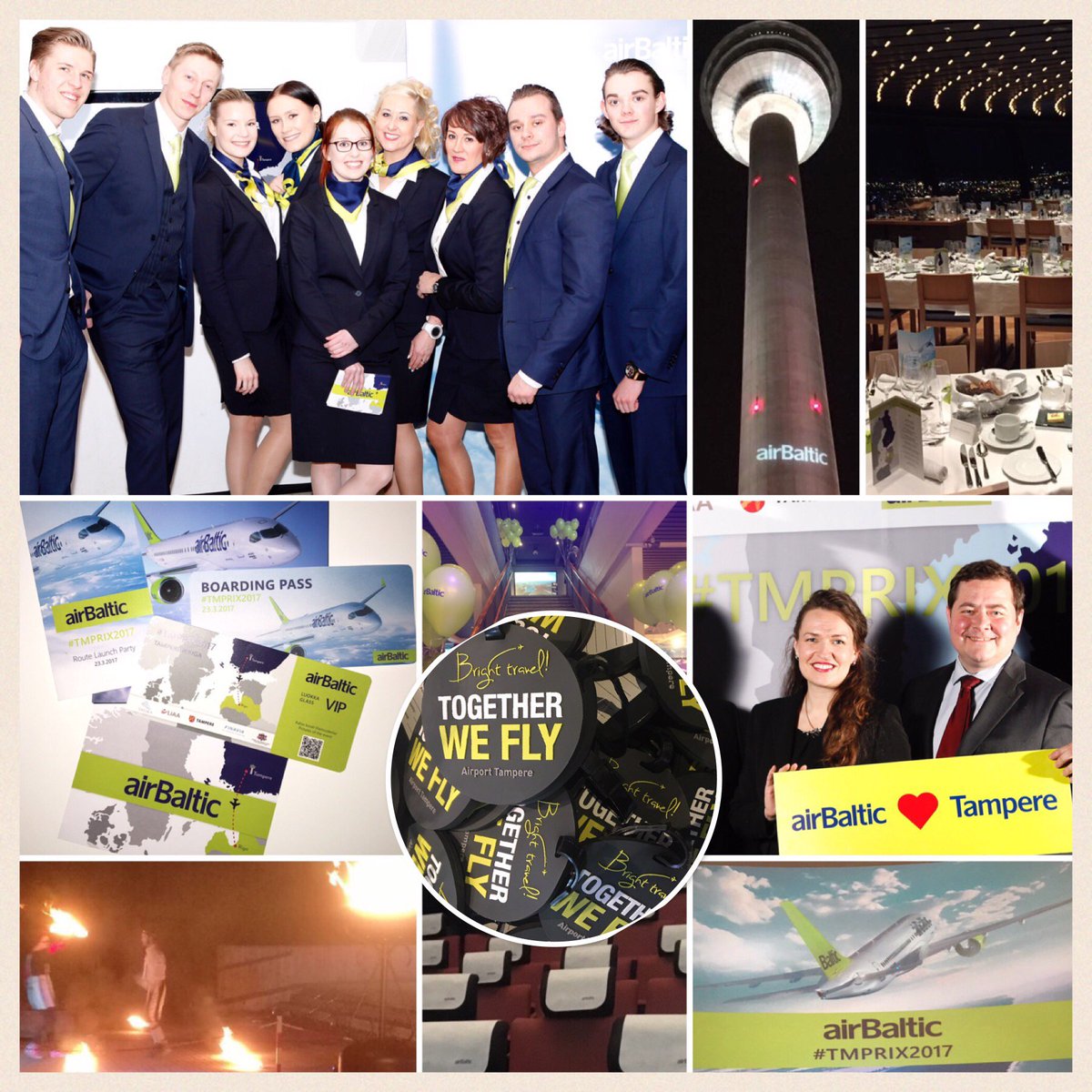 TanjaJarvensivu's tweet photo. .@finland_events &amp; matkustamohenkilökunta kiittävät #airBaltic'in #TMPRIX2017 -lennosta: #Tampere - #Riika 26.3.! https://t.co/1H6nPOAem3 https://t.co/zoe3WUM03i
