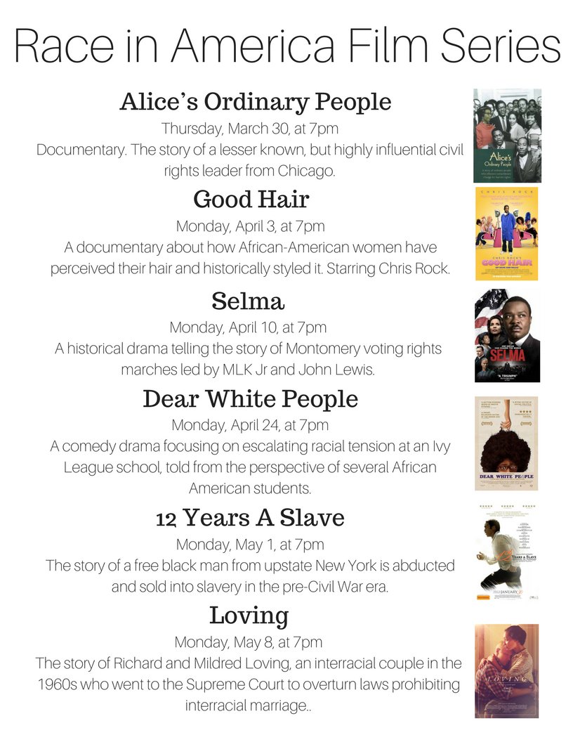 MillisLibrary's tweet image. We're starting a Film Series next week about #Race in #America. Check it out! #millis #massachusetts #film #culture