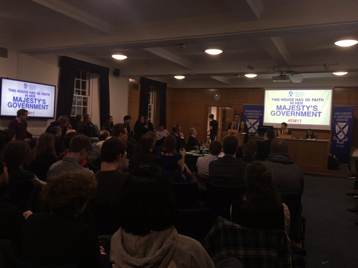 Our very own Sam stands to defend the motion. #em17