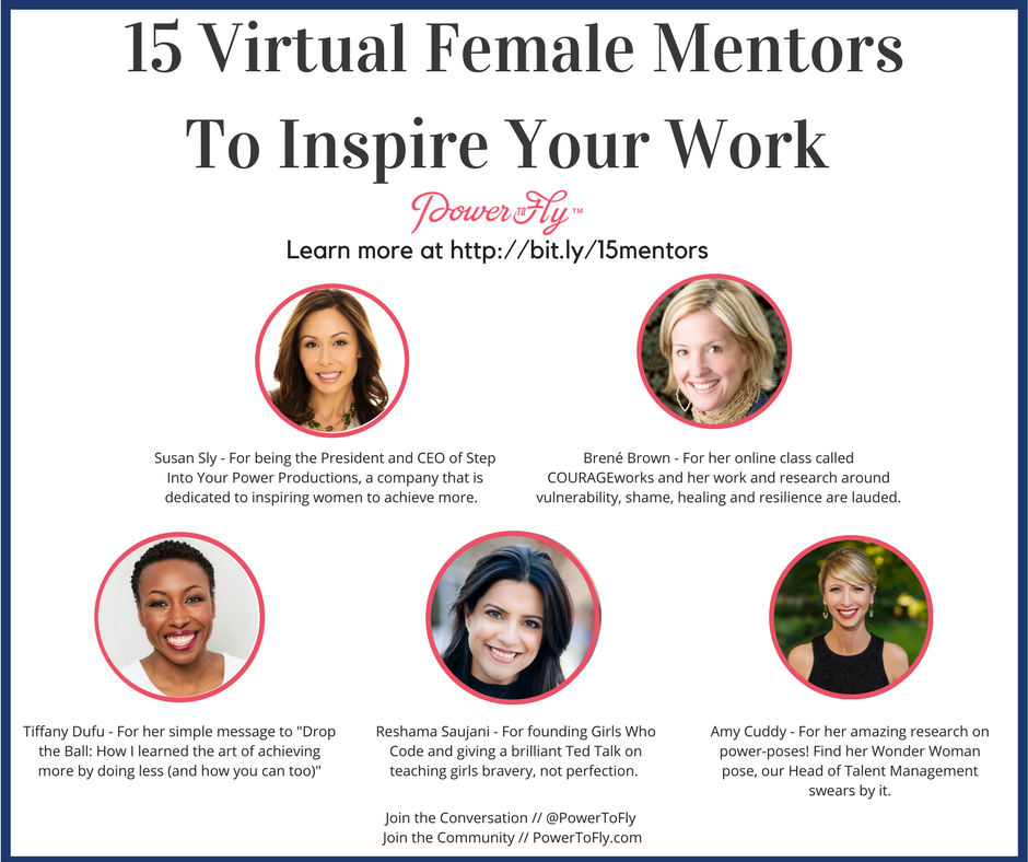 powertofly's tweet photo. We've compiled a list of our favorite female mentors who inspire our work daily. https://t.co/zDl9Qe278g  cc: @BreneBrown @tdufu @amyjccuddy https://t.co/Ow6Brb2JsO