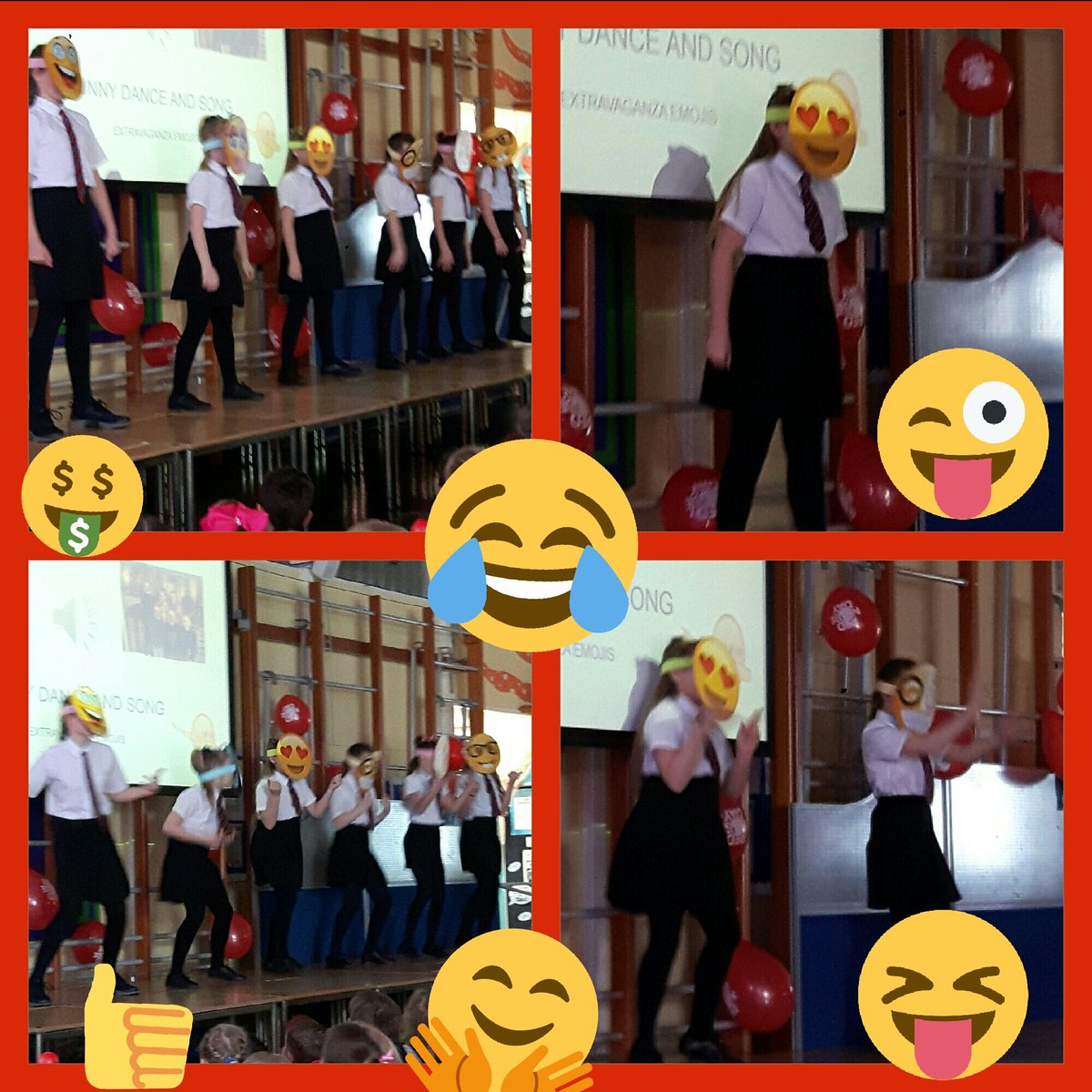 ysgolbrynhedydd's tweet photo. #6RP #6CJ making us laugh with dancing emojis and a HYSTERICAL school comedy skit! #makeemlaugh @comicrelief @rednoseday #DIAIUTF #YBH https://t.co/HBHR9MJjmh
