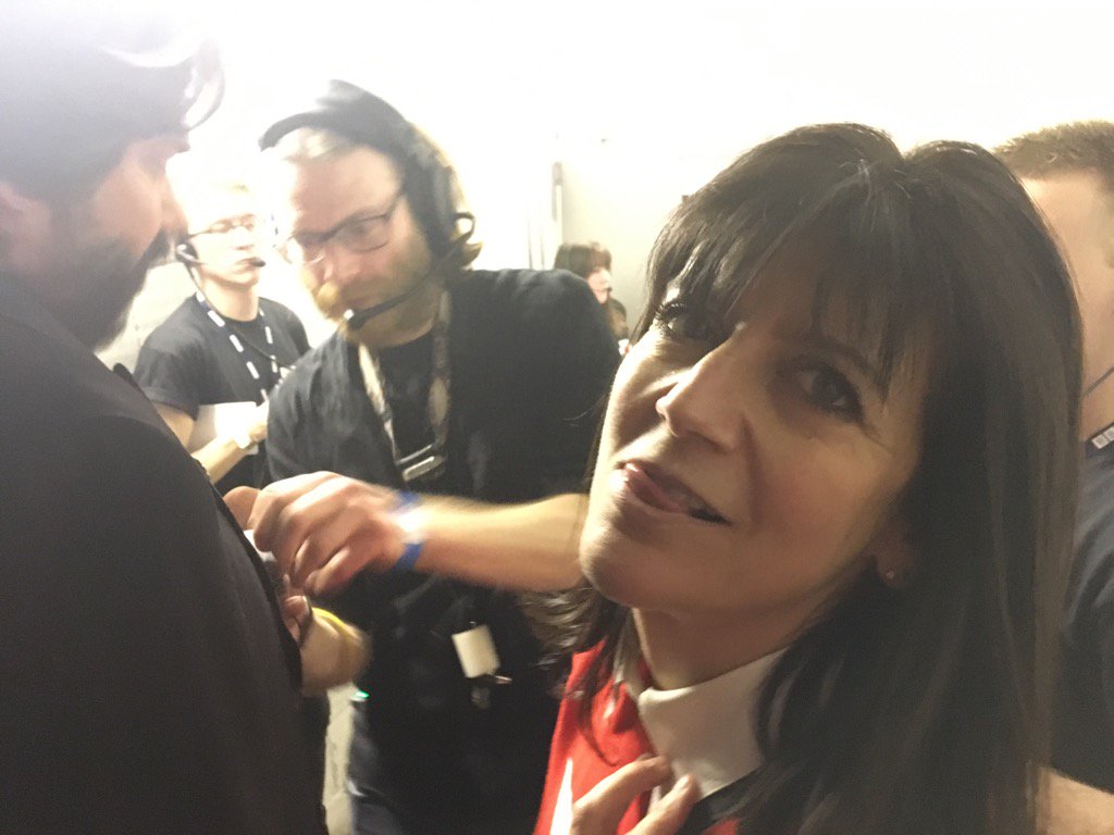sallyephillips's tweet photo. Running a tight ship @emmafreud #RedNoseDay #makeyourlaughmatter Text YES to 70210 to give a tenner - ah go on.... https://t.co/3PniAsg1dl