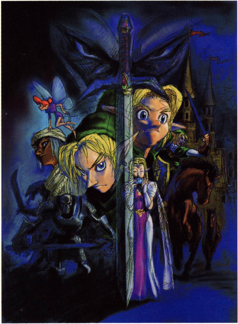 “early, unused promotional art sketch for ocarina of time. has a somewhat d...