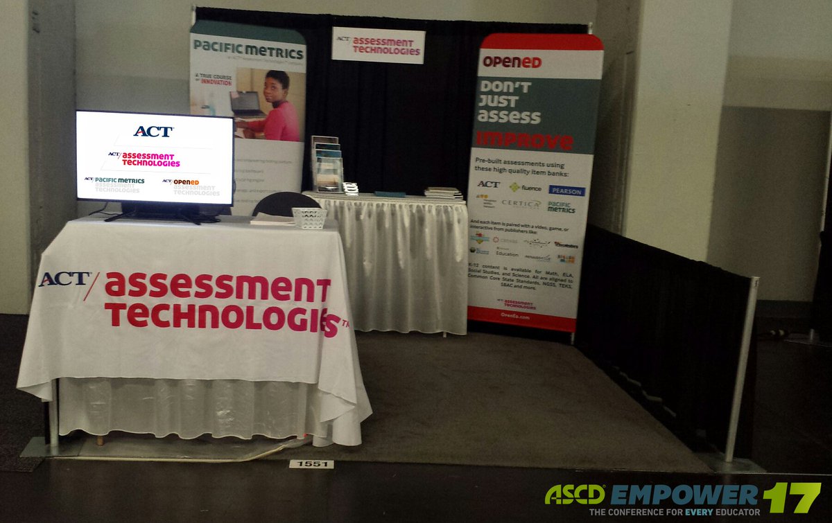 Visit booth 1551 at ASCD this weekend to see what's new at ACT Assessment Technologies! #empower17 @ASCDempower <a href="/OpenEd/">OpenEd</a> <a href="/PacificMetrics/">Pacific Metrics</a>