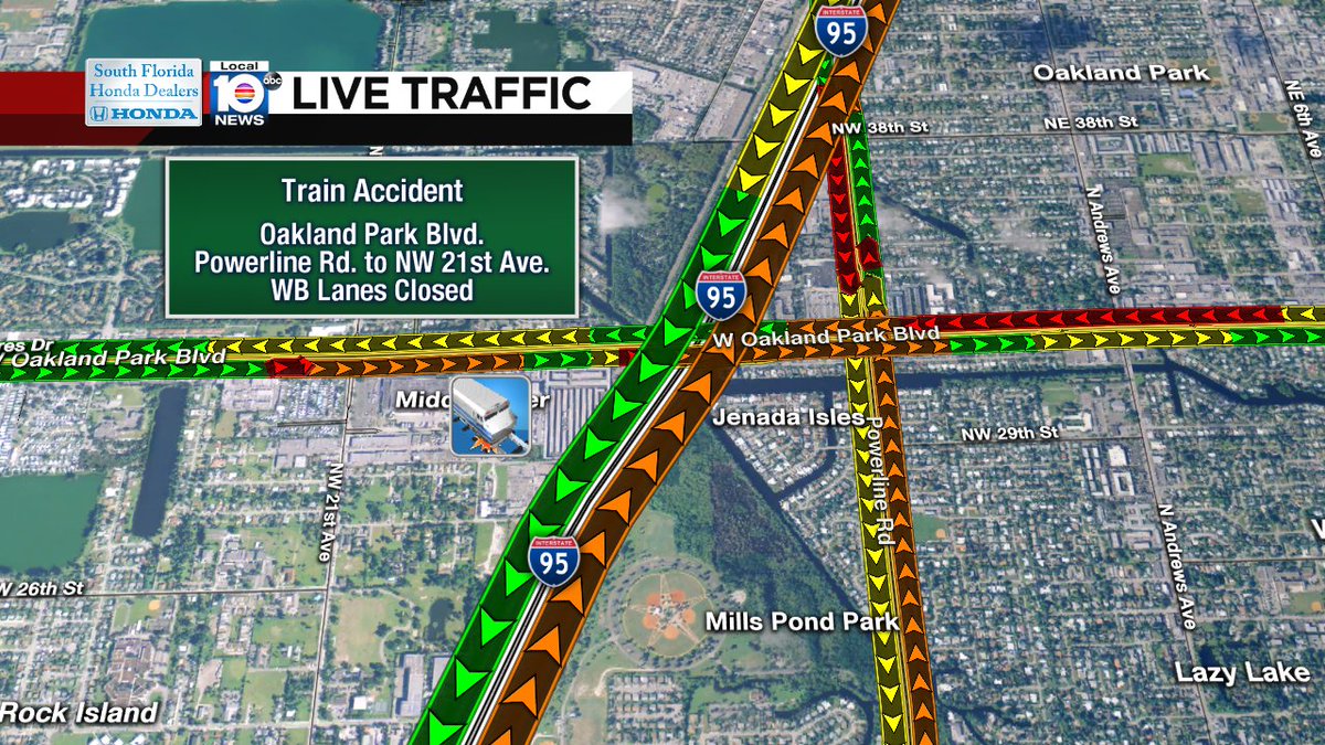 UPDATE: EB lanes on Oakland Park Blvd have re-opened. WB lanes are still closed from Poweline Rd. to NW 21st Ave. https://t.co/oBM8SXBkqf