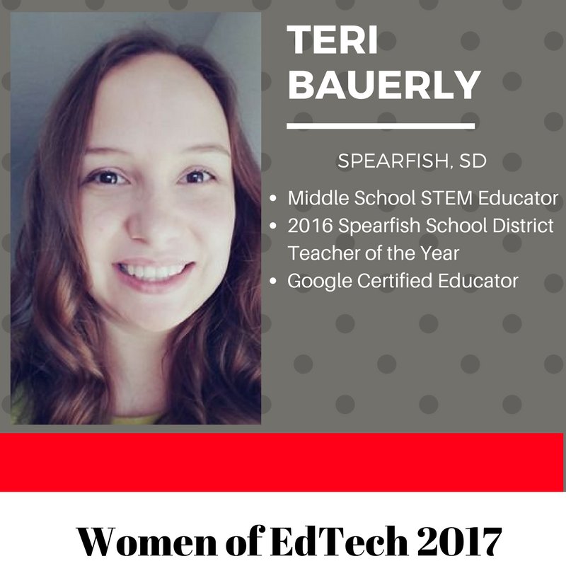 CourtneyLTeague's tweet photo. My #WomenofEdTech person today is @mrstbauerly #edtech #womenshistorymonth #googleeducator https://t.co/7adpvGuBQm
