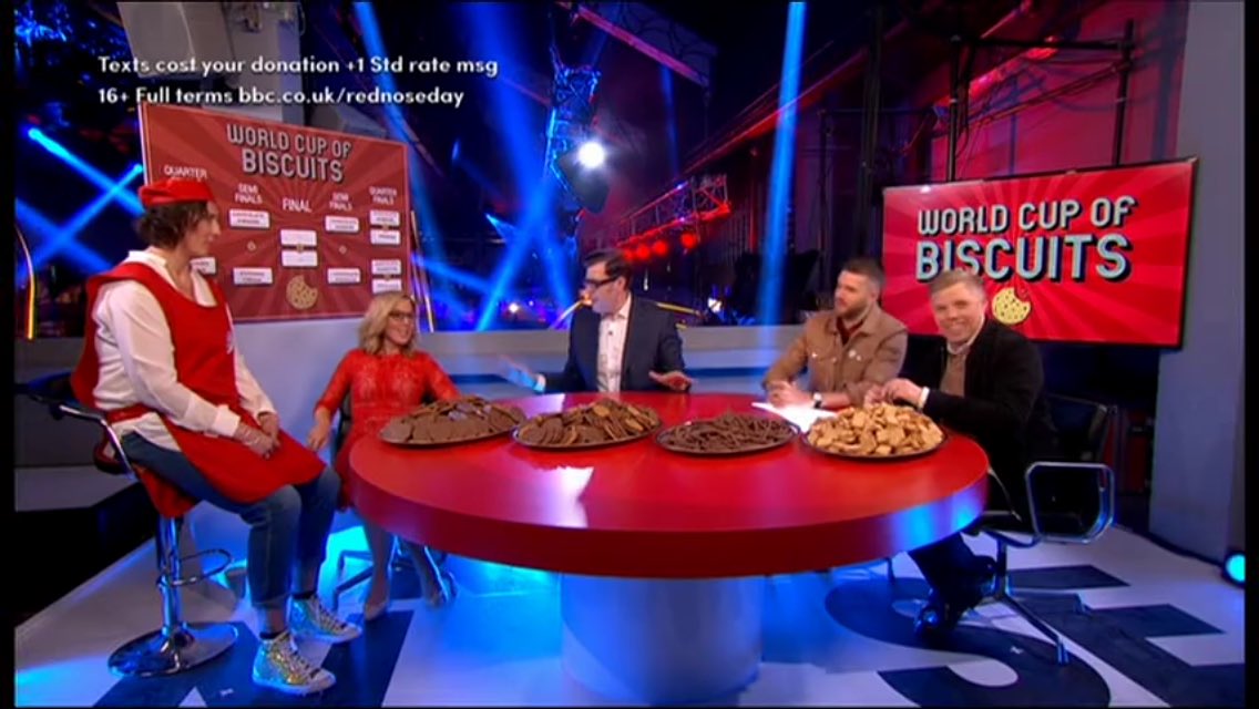 It's Chocolate Digestives v Chocolate Fingers in the final of The World Cup of Biscuits. We prefer Chocolate Digestives! #wcob #RedNoseDay 😋