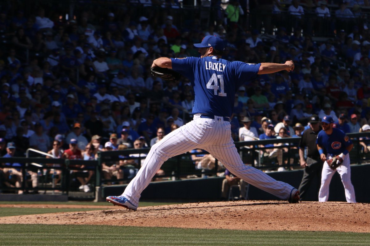 fanschicagocubs's tweet photo. RT Cubs: John Lackey's line: 6 IP, 5 H, 1 ER, 1 BB, 5 K. https://t.co/BmqxHwgwmg #SpringTraining https://t.co/piOTx8nfkq #Cubs #ChicagoCu…