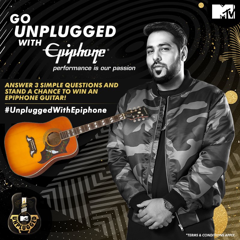 MTVIndia's tweet photo. #ContestAlert Ready to go #UnpluggedWithEpiphone? Watch tonight's episode, send in the right answers & you could win an @Epiphone Dove Pro! https://t.co/xrZE6FKBcv