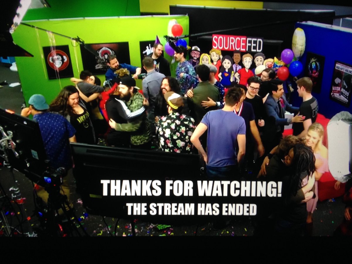 ThatEddieHex's tweet photo. The #sourcefed live stream's over 😭 my life goal is to work / belong at a place like this. @sourcefed #sourcefedmemories #goodbyesourcefed https://t.co/JRtIXHdBVm