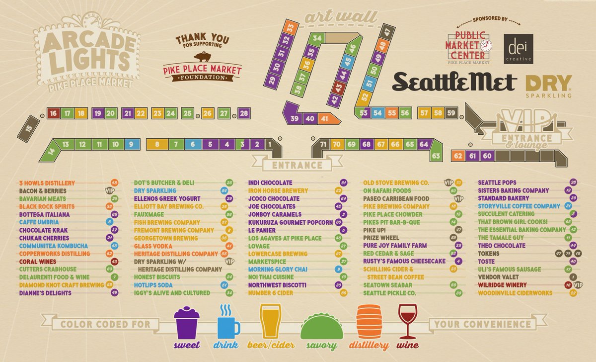 Going to #ArcadeLights ? Come say hi and try some of our Real Fruit Soda in Booth #51 <a href="/pike_place/">Pike Place Market</a>