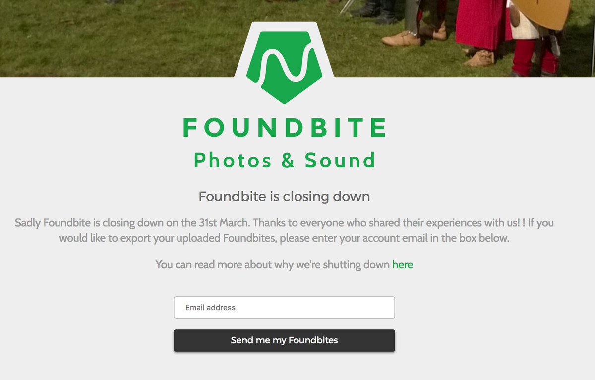 smartfilming's tweet image. Save your #Foundbites before March 31st! @Foundbite is pulling the plug on its app for audio photos. foundbite.co #Foundbite