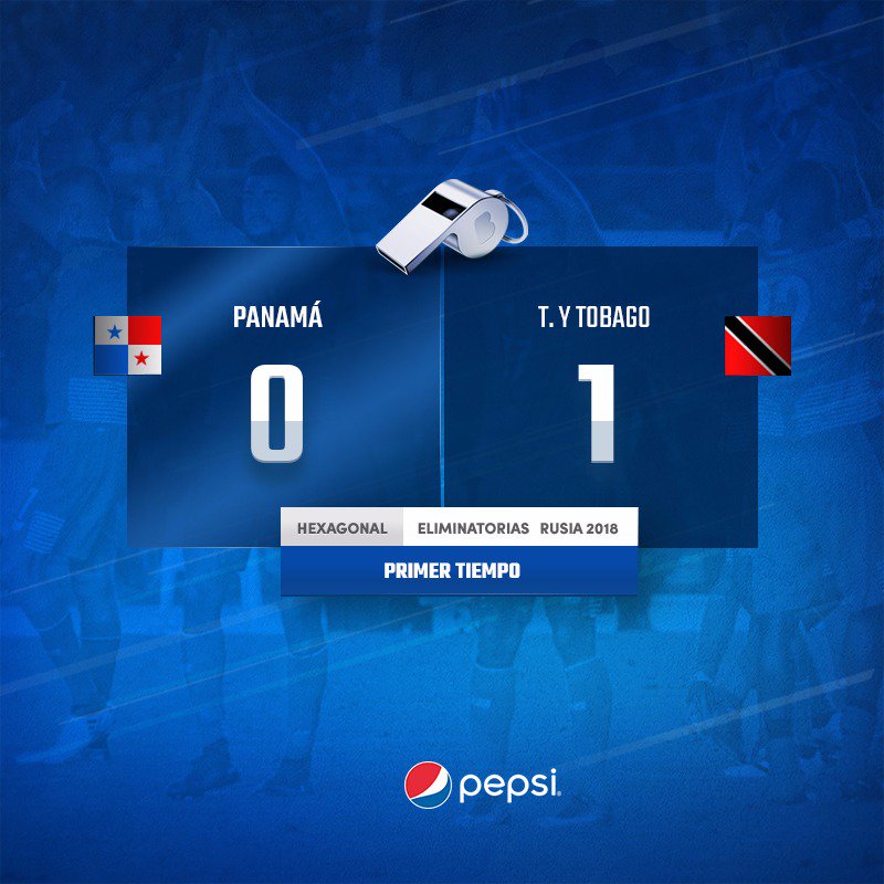 PepsiPAN's tweet photo. ¡Así quedó el primer tiempo! ¿Qué opinas de este partido? #PepsiMoment #ViveHoy #VamosPanamá #Fútbol #PepsiPanamá #PanamáRumboAlMundial https://t.co/yjiOBa62fz