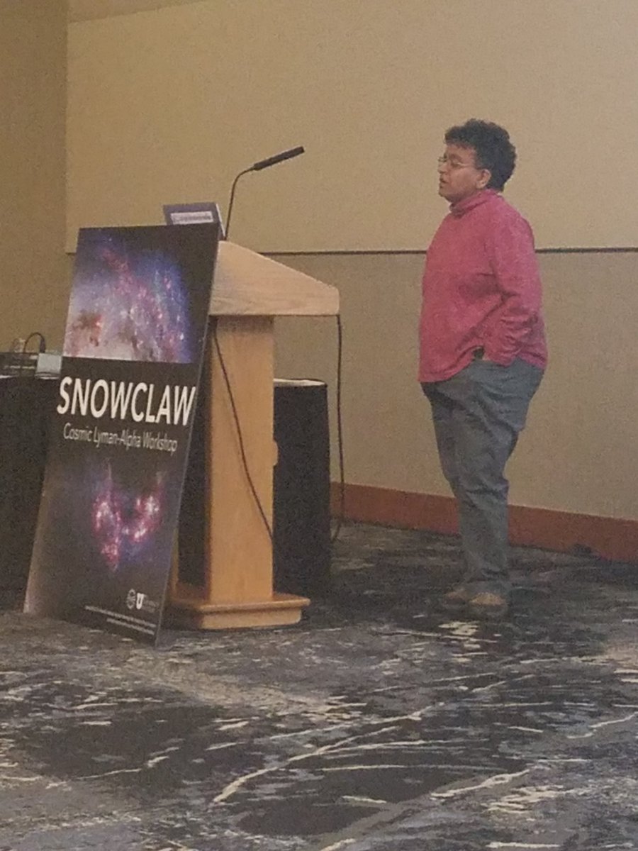 of_starlight's tweet photo. My wonderful advisor, @scpticastrodame, has entirely too much fun giving the #SnowCLAW2017 closing remarks #nostalgia #astronomy #science https://t.co/iJytZVACqR