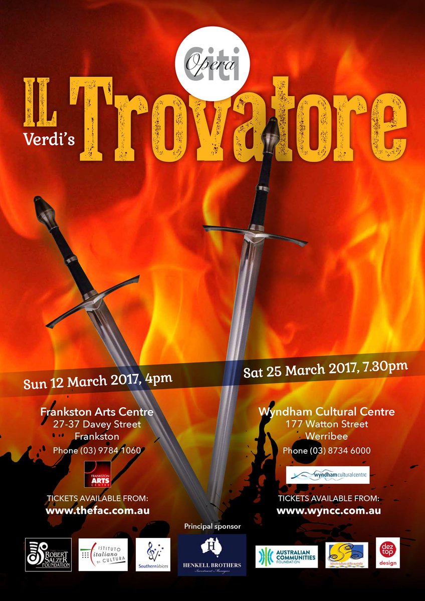 CitiOpera_au's tweet photo. A fabulous finale: our last Il Trovatore is TONIGHT @ 7.30pm in Werribee at the Wyndham Cultural Centre - tix $39 - https://t.co/8zleuT3MoL https://t.co/uDbmIphfZO