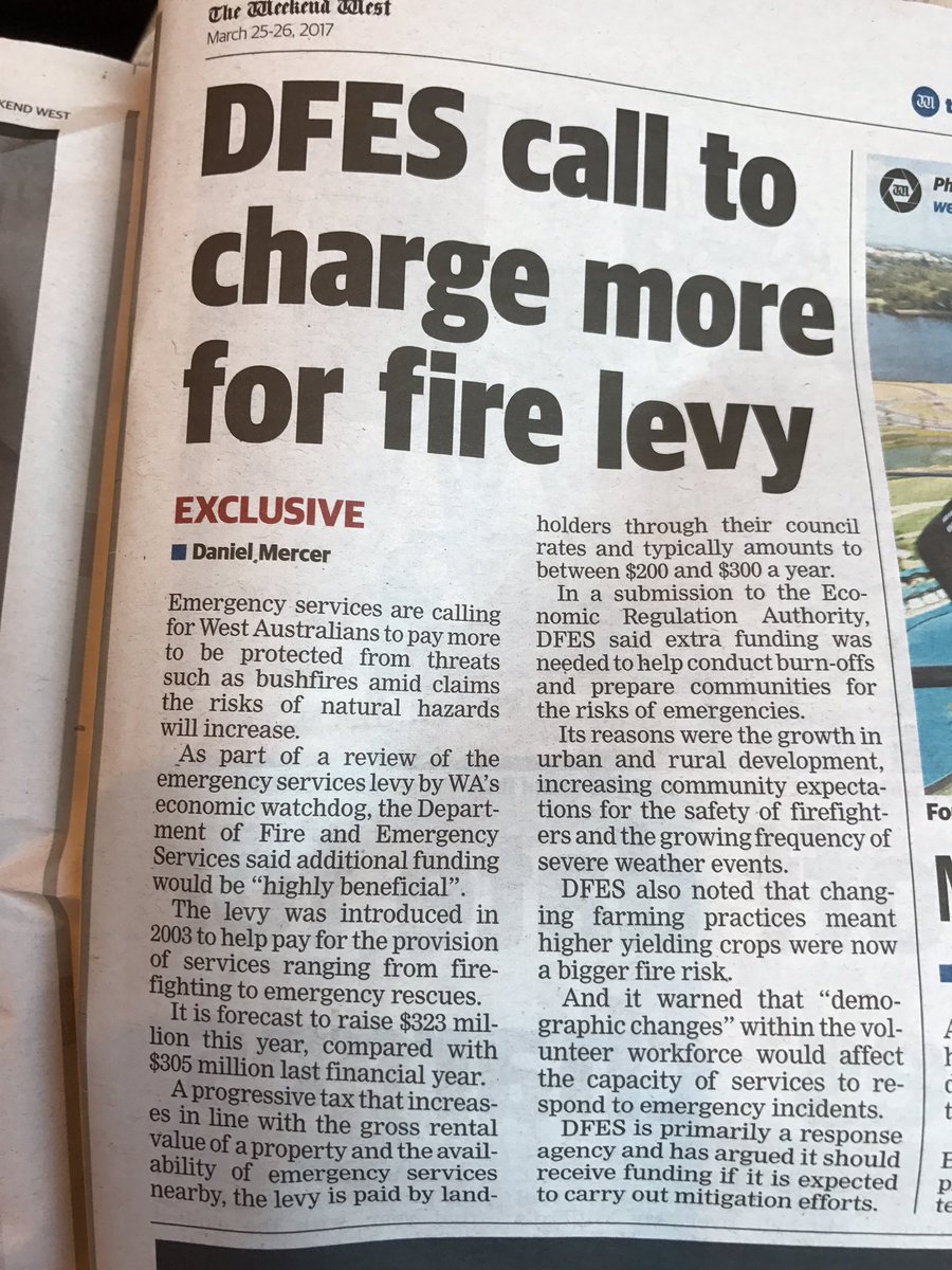 The nerve. DFES gets $1/3 Billion annually in WA and still no money for firebreaks. Maybe give half to Vol Brigades&amp; sack DFES instead