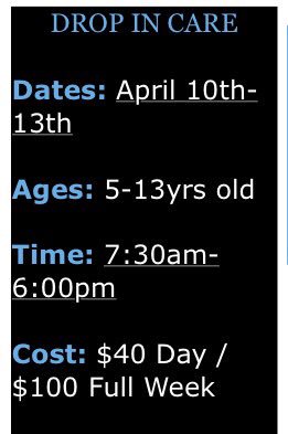 Drop off your kids for some fun #SPRINGBREAK memories ☀️☀️☀️ 336-665-5233