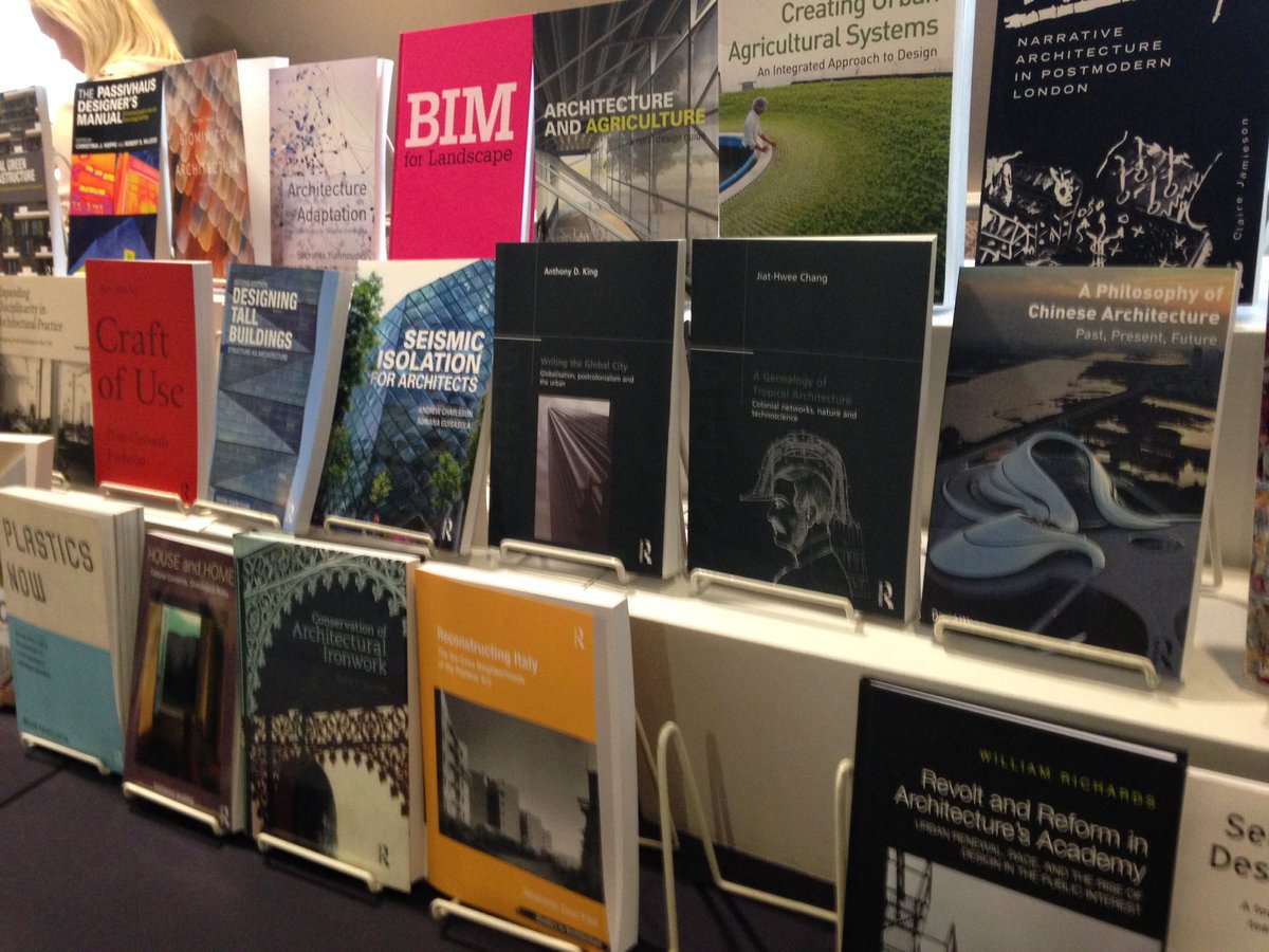 cmpizzi's tweet photo. So many awesome books available at #ACSA105 I'll need a new bookshelf #bloomsbury #routledge #yalepress #wiley #birkhauser #Detroit https://t.co/S8Y36ZByzX