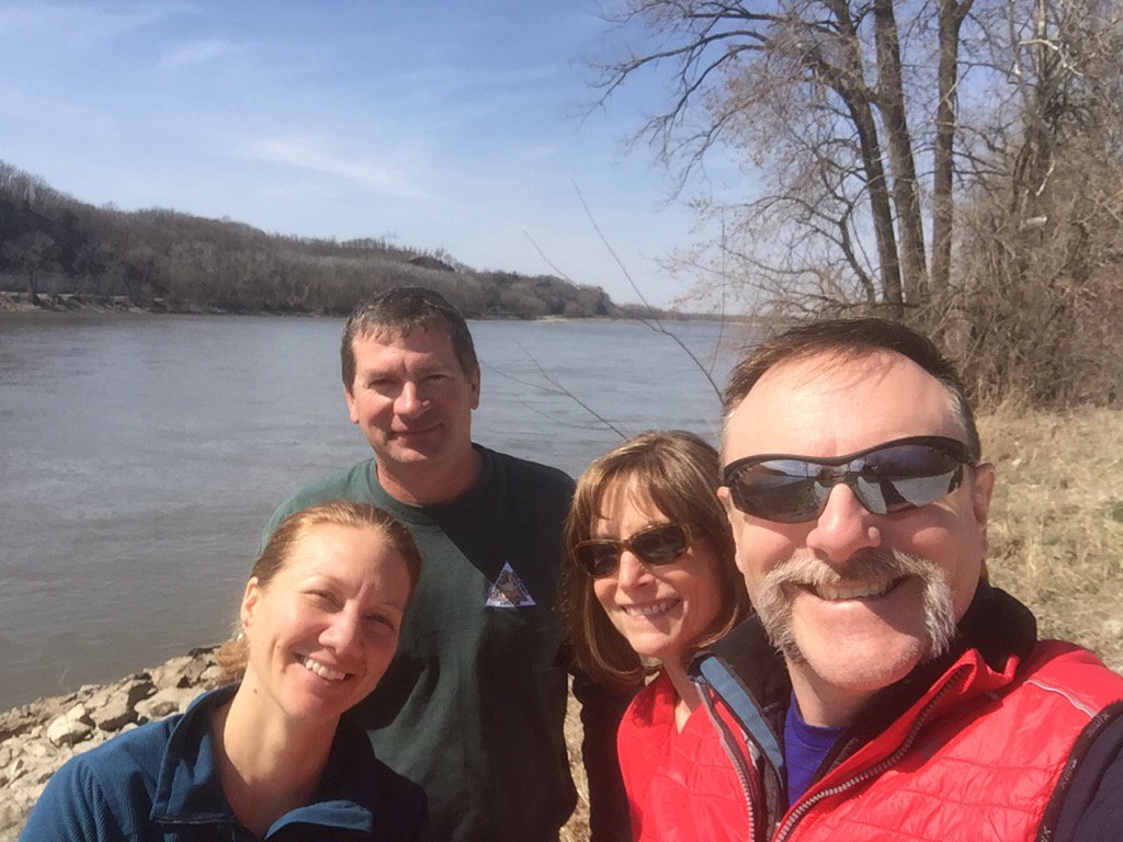 Mighty Missouri River near Columbia, MO. Scoping out a project site with USFWS and Missouri Dept Conservation staff.