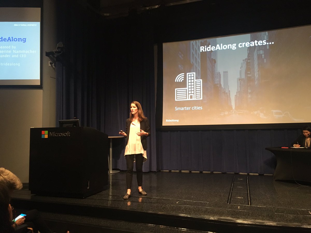Caught up with Civic Tech Fellow <a href="/kbnammacher/">Katherine Nammacher</a> and saw what she is doing with <a href="/getRideAlong/">RideAlong</a> #SVFWIT17 @MicrosoftSV