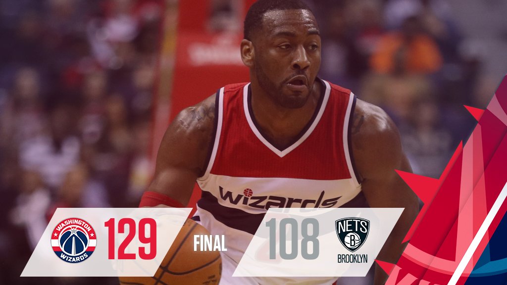 WashWizards's tweet photo. Time to hit the road! #DCFamily 

Wall 22p-9a 
Beal 19p 
Jennings 18p-9a 
Bogdanovic 17p-7r
Mahinmi 16p-7r

#WizNets https://t.co/Pb8ODkmRQA
