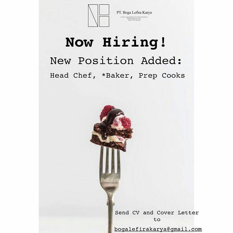 #Fulltime Head Chef, Baker, Prep Cooks di neighborhood cafe JakSel
#lokerJakarta #KarirJakarta #lowongankerja 
instagram.com/p/BSAX_7wgqA4