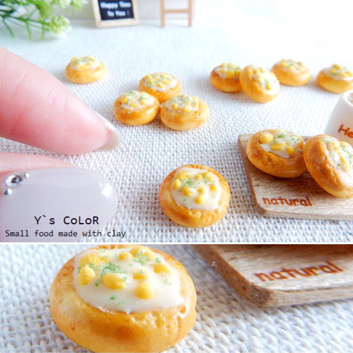 Y S Color 粘土で作る小さな食べ物 En Twitter 大好きなパンの一つ マヨコーンパン ﾉﾞ シンプルなパンに コーンとマヨネーズの組み合わせ 最高ですよね ๑ ๑ ﾌﾞﾋ これもiphoneケース用で す フェイクフード パン お久しぶりのブログ更新 T