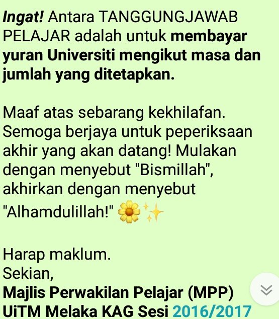 MPPUiTMKAG's tweet photo. Berkenaan bayaran yuran📣📣📣 https://t.co/1u56FCKrDe