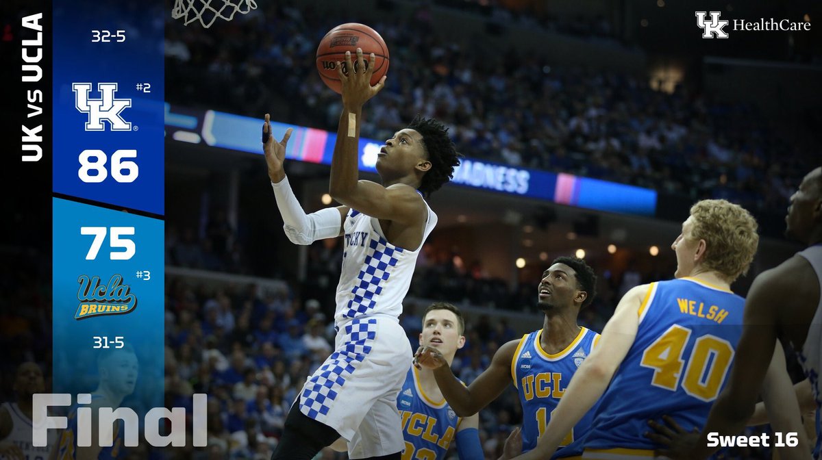 UKAthletics's tweet photo. It's not ending tonight. #Elite8 #GoBigBlue https://t.co/rL0BsQy0Xk