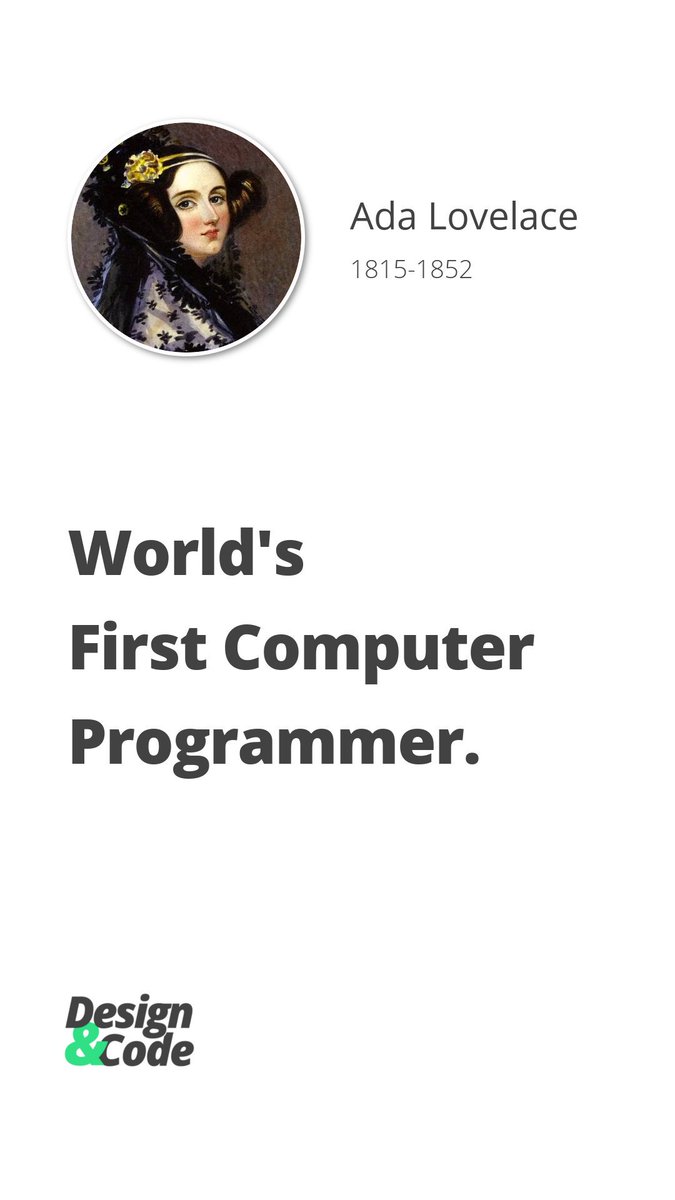design_n_code's tweet image. Did you know? Who was the first ever computer programmer?
#designncode #design #code #ui #ux #software #computer #womenintech