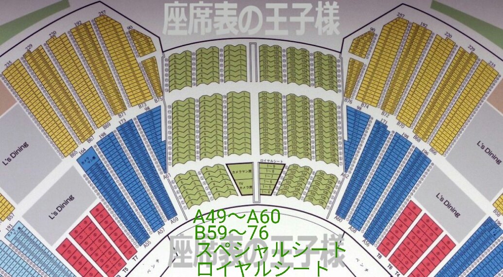 じゅりん プリライの会場 メットライフドーム 西武プリンスドーム 全体の座席表です アリーナは変則的でわからないので 大体の位置を スタンドはリプに追記してます 座席確認に役立てて頂ければと思います