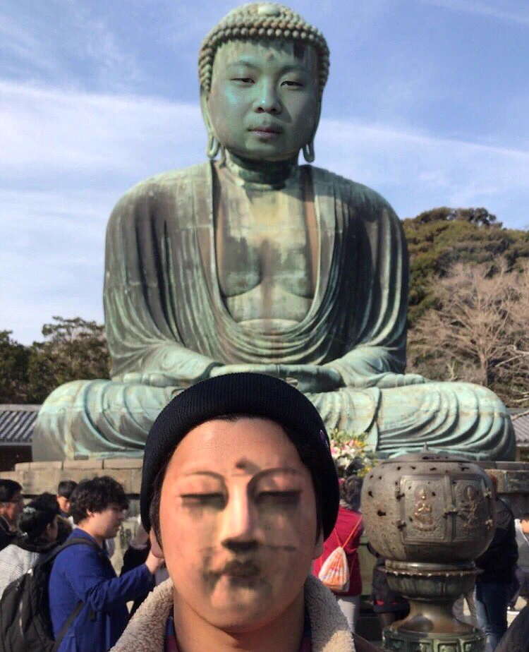 無理無理ｗｗ大仏と顔交換した人の顔が面白すぎるｗｗ
