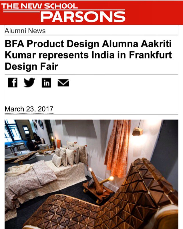 Differniture's tweet photo. @parsonsdesign NYC features #differniture in their SCE blog for being invited to showcase our products at @ambiente https://t.co/7kIvo4pUGA