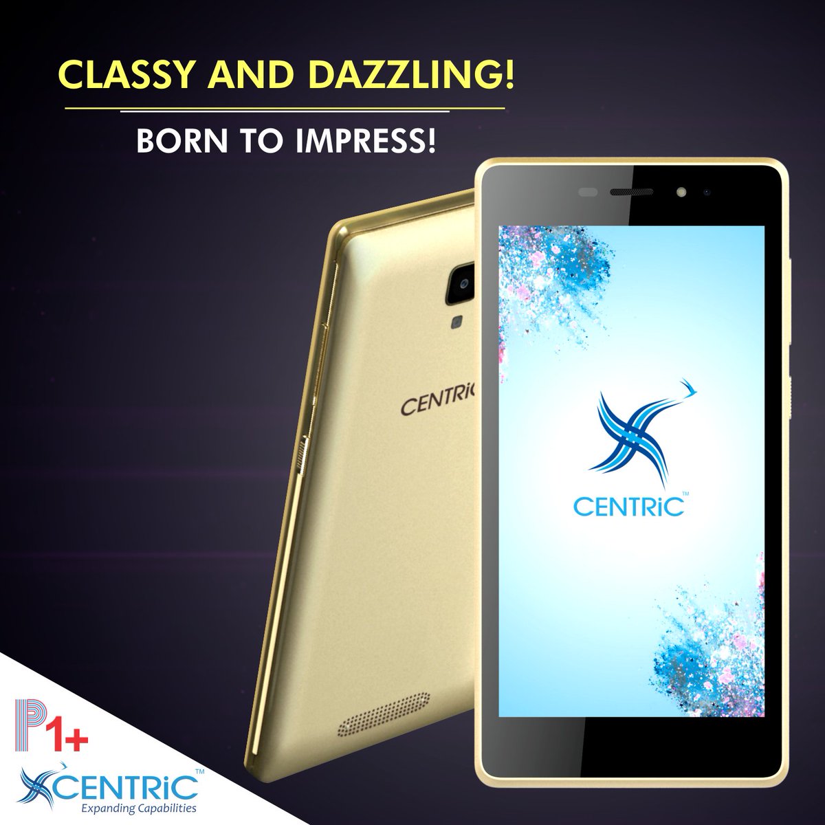 Make a bold statement by flaunting your CENTRiC P1+ Smartphone with Golden Metallic finish
#MetallicFinish #CENTRiCG1 #Classic #Stunning