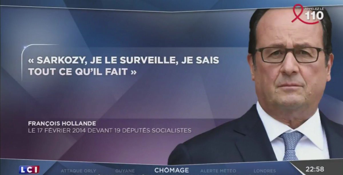 « Sarkozy, je le surveille, je sais tout ce qu'il fait. » François Hollande, 17 février 2014

#GrandesOreilles #CabinetNoir