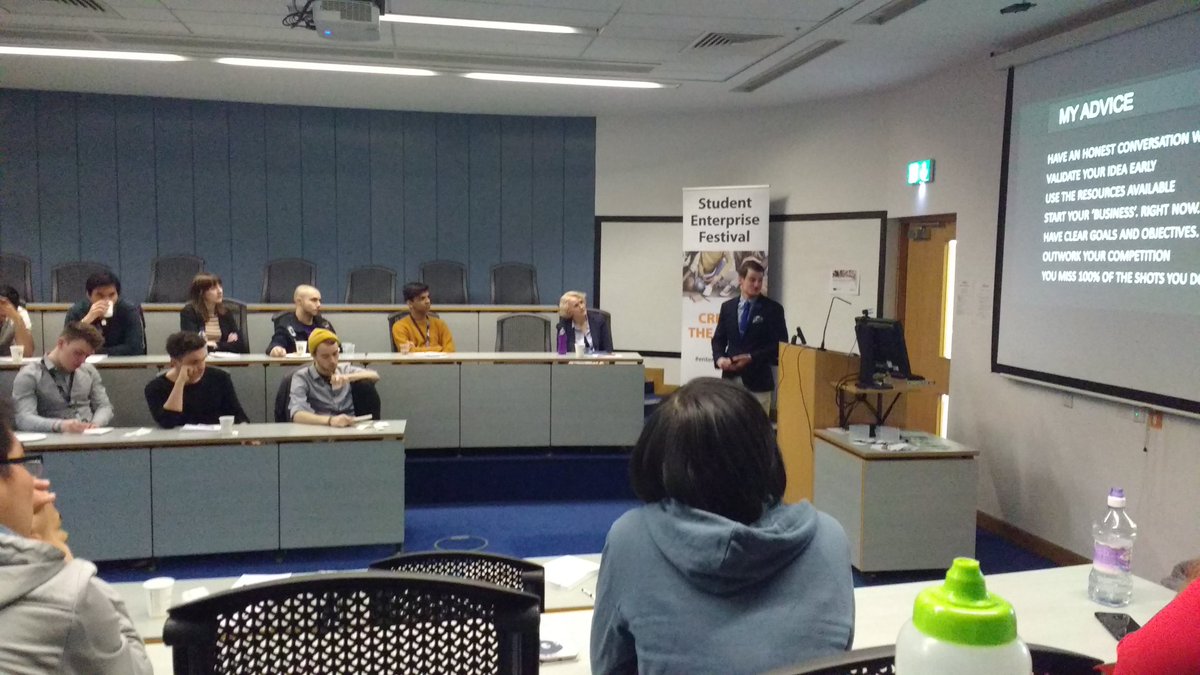 Char_FIRST's tweet photo. Kieron Day from @OutfitToolkit now sharing his graduate journey at @NUEnterprise #enterprisefestival. Priceless advice! https://t.co/jfwIRl0n9p