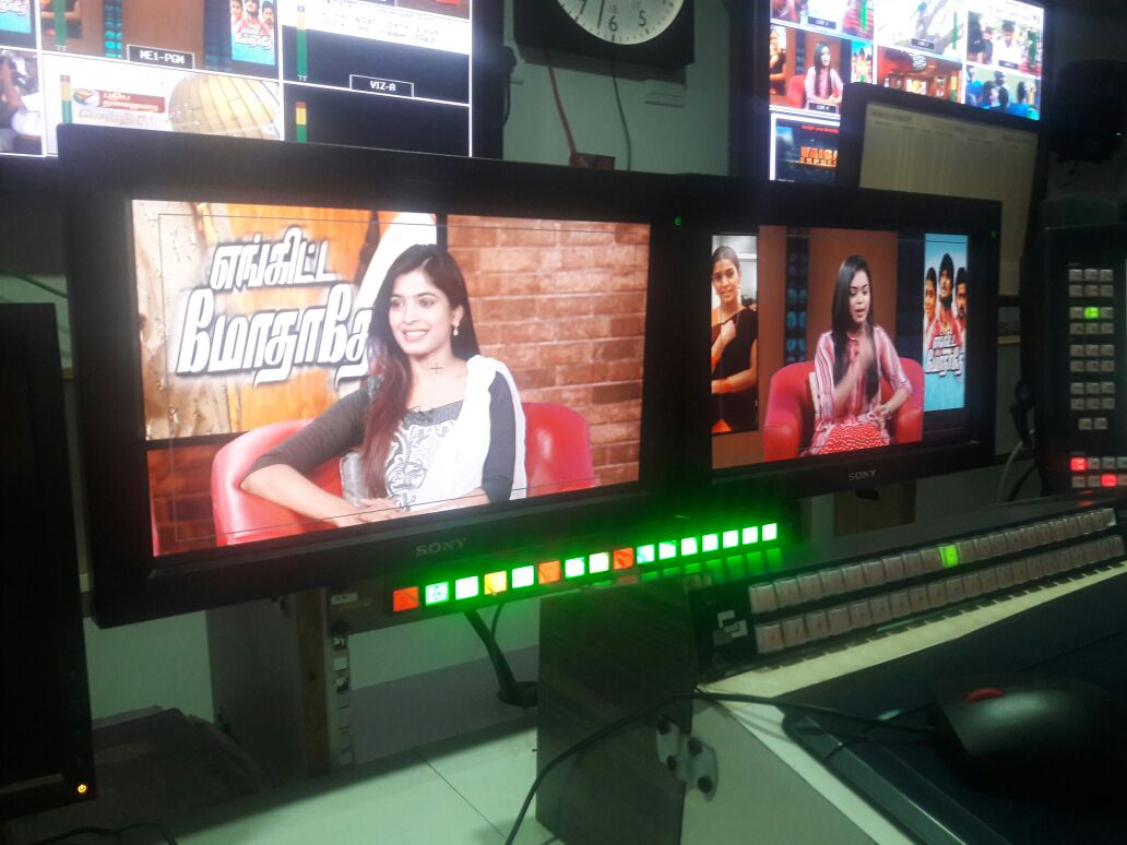 inkollywood24x7's tweet photo. #EngittaModhathey @natty_nataraj @RajajiManickam @iSanchita At #Puthuyugam #Showreel Program! #PositiveReports All Over!! https://t.co/n9ilPzf6B8