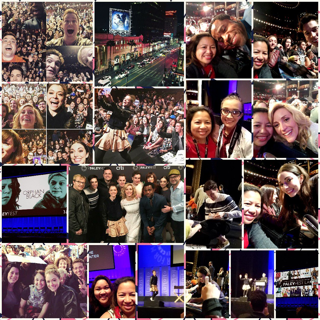 MyLoony2nz's tweet photo. Fun times with the @OrphanBlack cast at #PaleyFest - Thanks for the memories! Had the best time! @DolbyTheatre #PaleySelfie https://t.co/z9ITNJqlWC