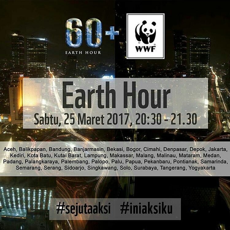 WWF_ID's tweet photo. HARI INI! Jgn lupa matikan lampu dan alat elektronik sobat yang tdk terpakai selama 1 jam.. See you under the stars.. #EarthHour #eh2017 https://t.co/MhskZa2X7C